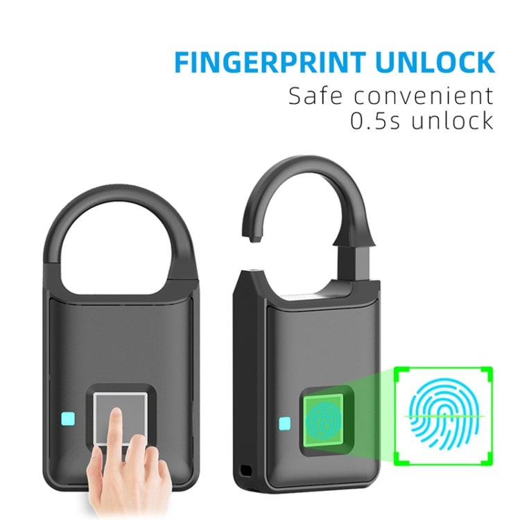 P5 3.7V Micro USB Charging Semiconductor Fingerprint Sensing Small Padlock by bashfashion