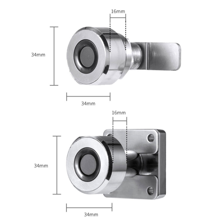 T22F Micro USB Charging Zinc Alloy Smart Bilateral Open Fingerprint Drawer Lock File Cabinet Lock by bashfashion