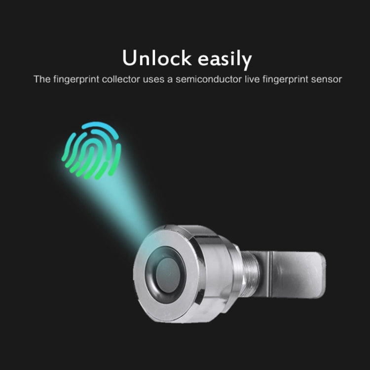 T22F Micro USB Charging Zinc Alloy Smart Bilateral Open Fingerprint Drawer Lock File Cabinet Lock by bashfashion