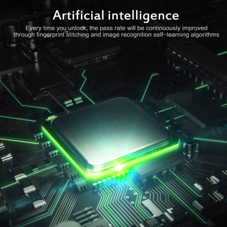 T23F Micro USB Charging Zinc Alloy Smart Triple Linkage Open Fingerprint Drawer Lock File Cabinet Lock by bashfashion