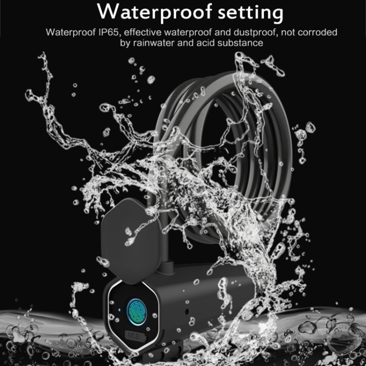 W16 IP65 Waterproof Fingerprint Lock Steel Rope Anti-theft Electric Car Lock Bluetooth APP Electronic Lock by bashfashion