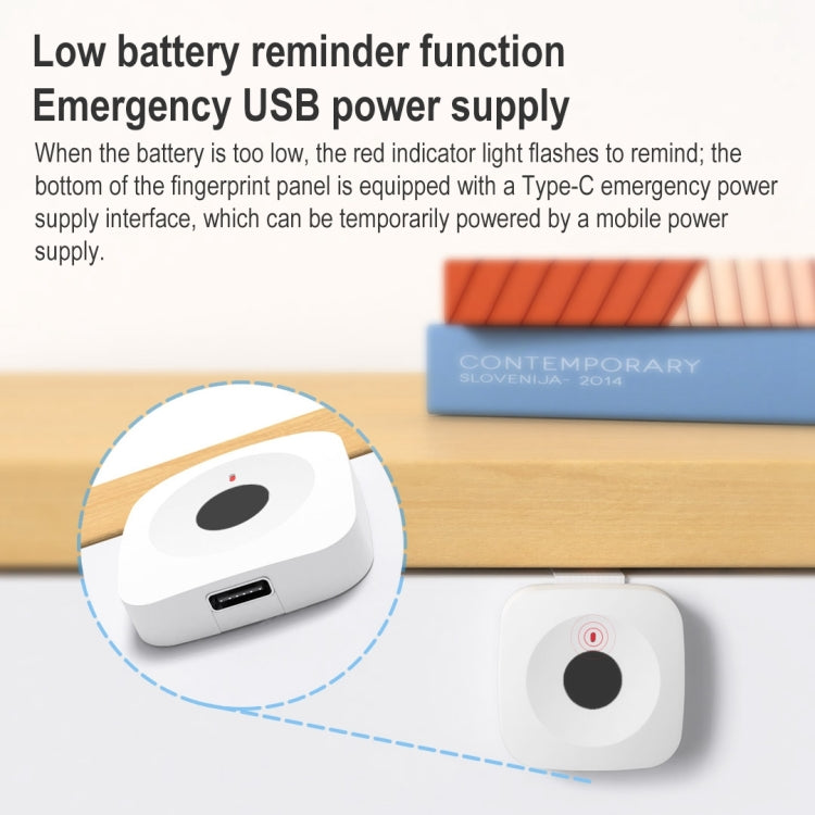 Original Xiaomi Youpin ZNGS06YSB YEELOCK Smart Fingerprint Drawer Cabinet Lock(White) by Xiaomi