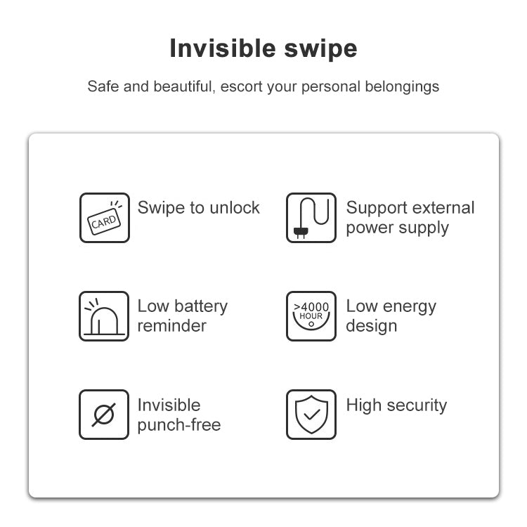 T8+ Non-opening Drawer Lock APP + IC Card Invisible Universal Cabinet Lock by bashfashion