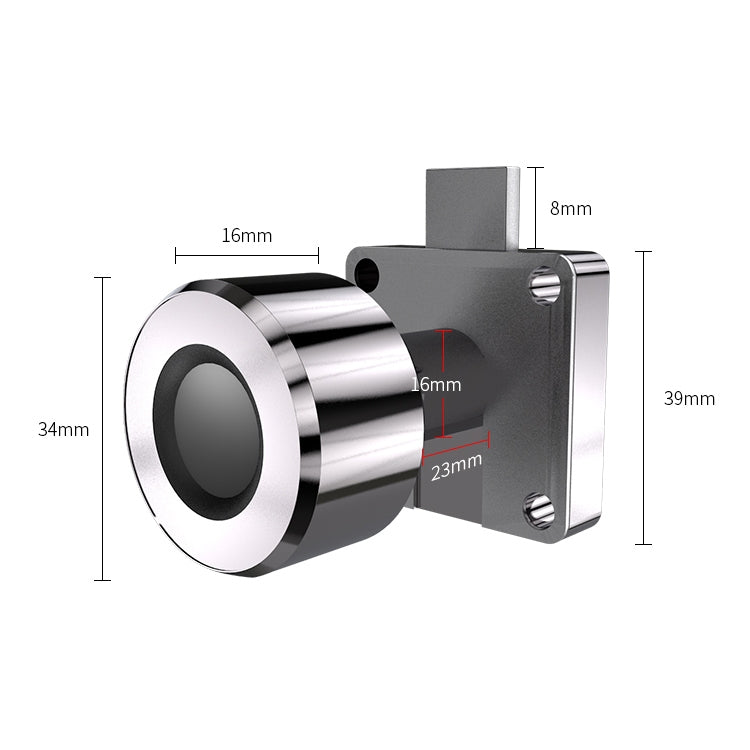 T21FB Micro USB Charging Zinc Alloy Smart Fingerprint + Bluetooth Single Open Drawer Lock File Cabinet Lock by bashfashion