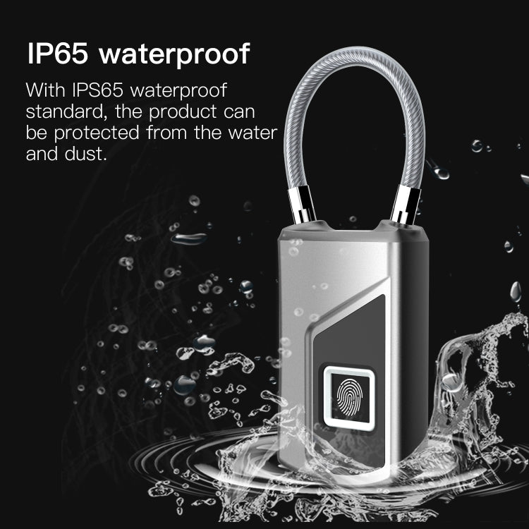 Anytek USB Charging Waterproof Anti-theft Non-password Electrically Intelligent Fingerprint Padlock Size:3.2cm × 3.5cm × 9cm by Anytek