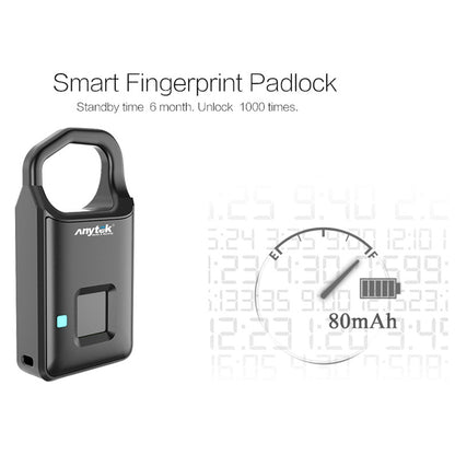 Anytek P4 3.7V Micro USB Charging Semiconductor Fingerprint Sensing Small Padlock by Anytek