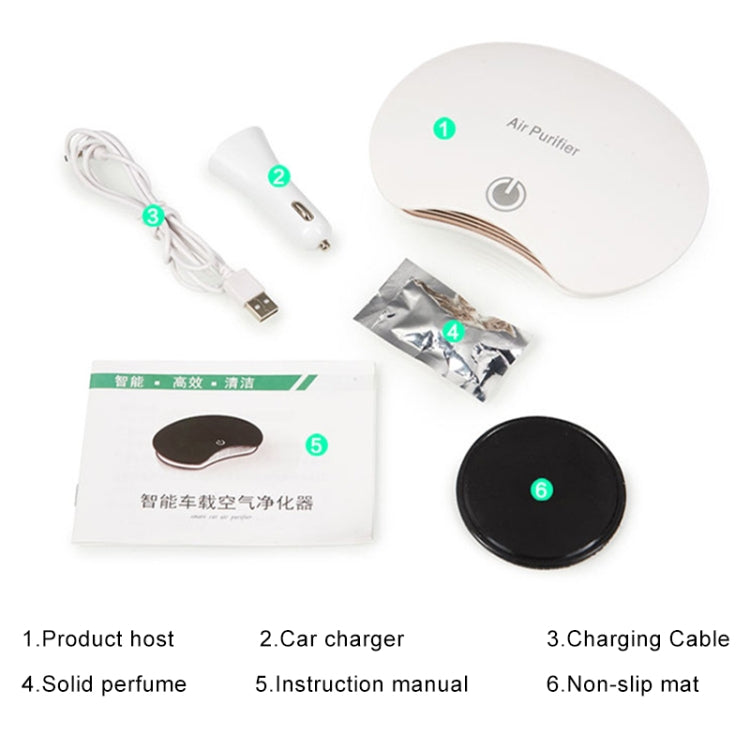 BL-001 Car / Household Smart Touch Control Air Purifier Negative Ions Air Cleaner(White) by bashfashion