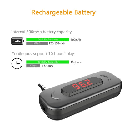 Doosl DSER116 Multifunctional Car FM Transmitter Wireless Music Receiver with 3.5mm Jack & LCD Display, Support Hands-free Call(Black) by DOOSL