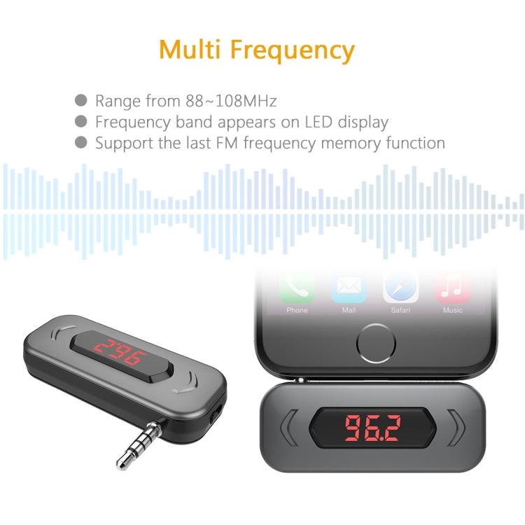 Doosl DSER116 Multifunctional Car FM Transmitter Wireless Music Receiver with 3.5mm Jack & LCD Display, Support Hands-free Call(Black) by DOOSL