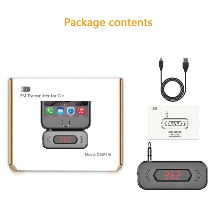 Doosl DSER116 Multifunctional Car FM Transmitter Wireless Music Receiver with 3.5mm Jack & LCD Display, Support Hands-free Call(Black) by DOOSL
