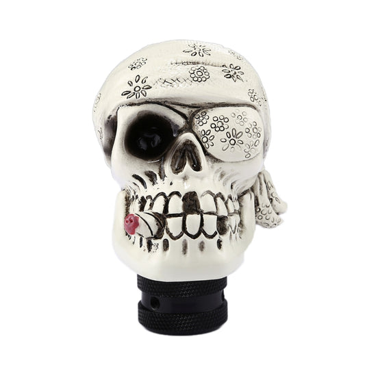 Pirate Skull Shaped Universal Vehicle Car Shifter Cover Manual Automatic Gear Shift Knob (White) by bashfashion