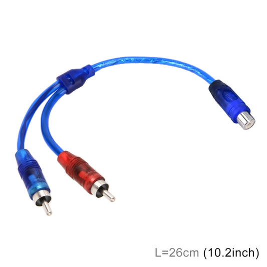 Car AV Audio Video 1 Female to 2 Male Aluminum Extension Cable Wiring Harness, Cable Length: 26cm by bashfashion