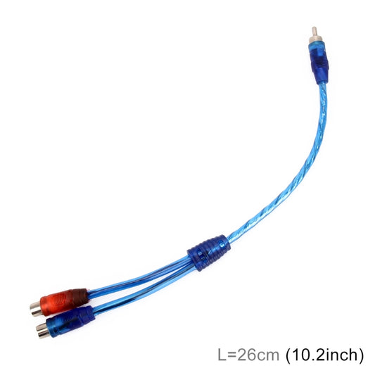 Car AV Audio Video 2 Female to 1 Male Aluminum Extension Cable Wiring Harness, Cable Length: 26cm by bashfashion
