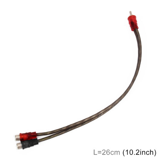 Car AV Audio Video 2 Female to 1 Male Copper Extension Cable Wiring Harness, Cable Length: 26cm by bashfashion