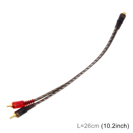 Car AV Audio Video 1 Female to 2 Male Copper Extension Cable Wiring Harness, Cable Length: 26cm by bashfashion