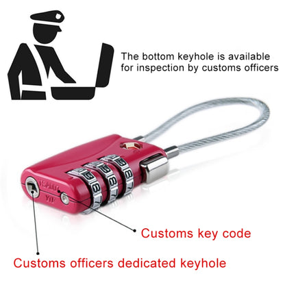 JASIT TSA719 Zinc Alloy 3-Digit Password TSA Lock Travel Luggage Padlock(Rose Red) by bashfashion