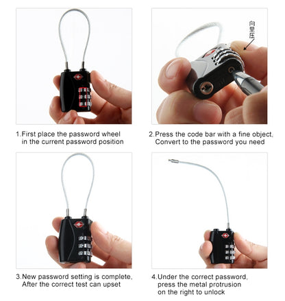 JASIT TSA719 Zinc Alloy 3-Digit Password TSA Lock Travel Luggage Padlock(Rose Red) by bashfashion