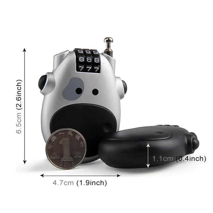 JASIT Portable Multifunction Cute Cow Travel Luggage Password Lock by bashfashion