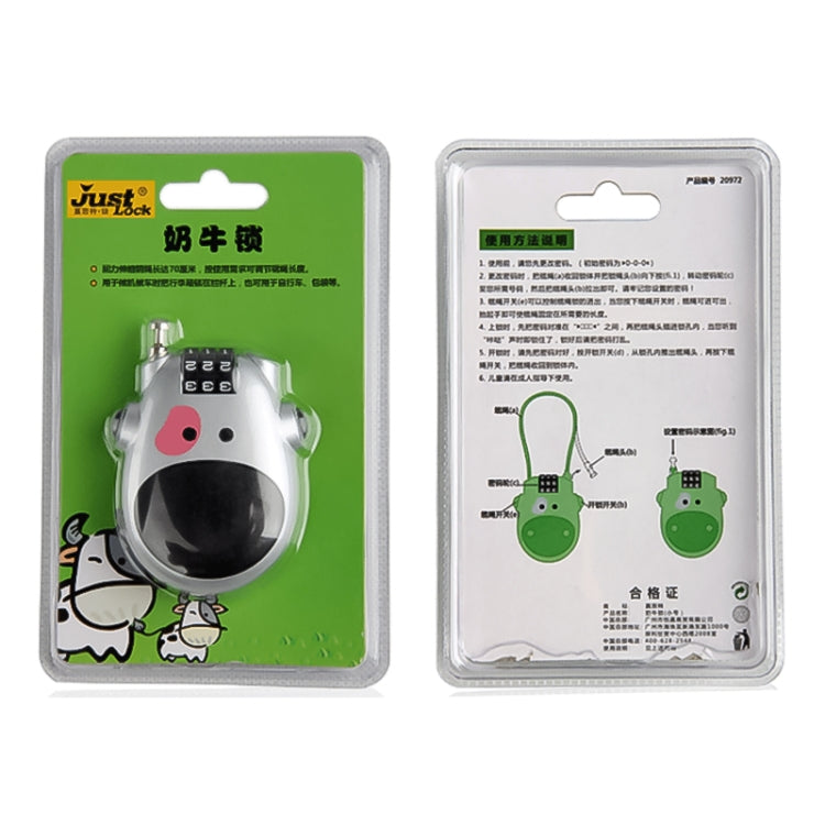 JASIT Portable Multifunction Cute Cow Travel Luggage Password Lock by bashfashion