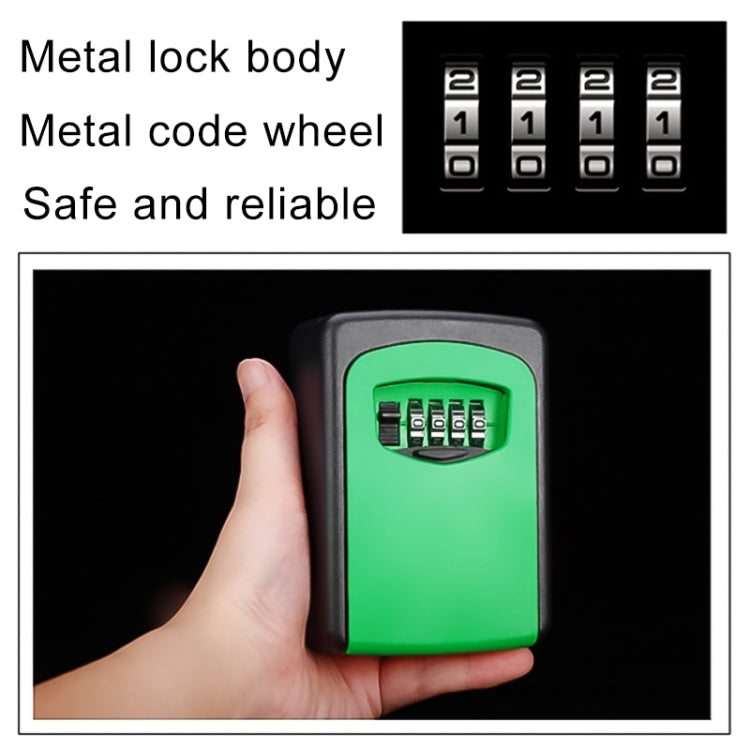 Wall-hanging Key Storage Box with Metal 4-Digit Password Lock(Green) by bashfashion