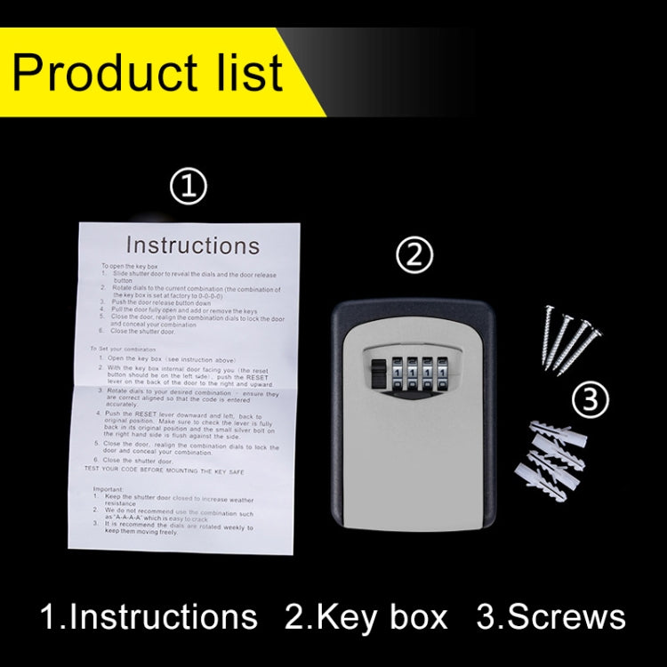 Wall-hanging Key Storage Box with Metal 4-Digit Password Lock(Green) by bashfashion