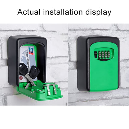 Wall-hanging Key Storage Box with Metal 4-Digit Password Lock(Green) by bashfashion
