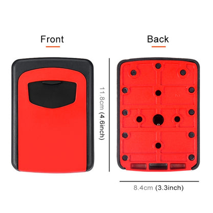 Wall-hanging Key Storage Box with Metal 4-Digit Password Lock(Red) by bashfashion