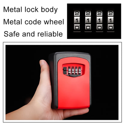 Wall-hanging Key Storage Box with Metal 4-Digit Password Lock(Red) by bashfashion