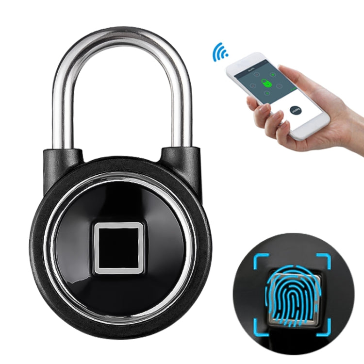 Waterproof Intelligent Bluetooth Fingerprint Padlock Remote Unlocking for iOS / Android(Black) by bashfashion