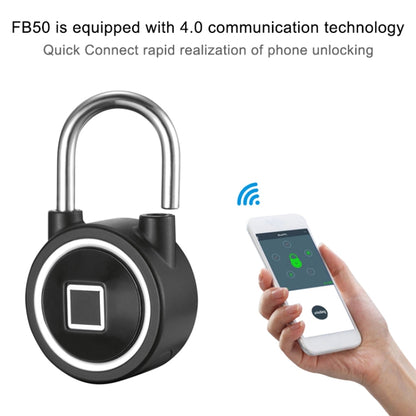 Waterproof Intelligent Bluetooth Fingerprint Padlock Remote Unlocking for iOS / Android(Black) by bashfashion