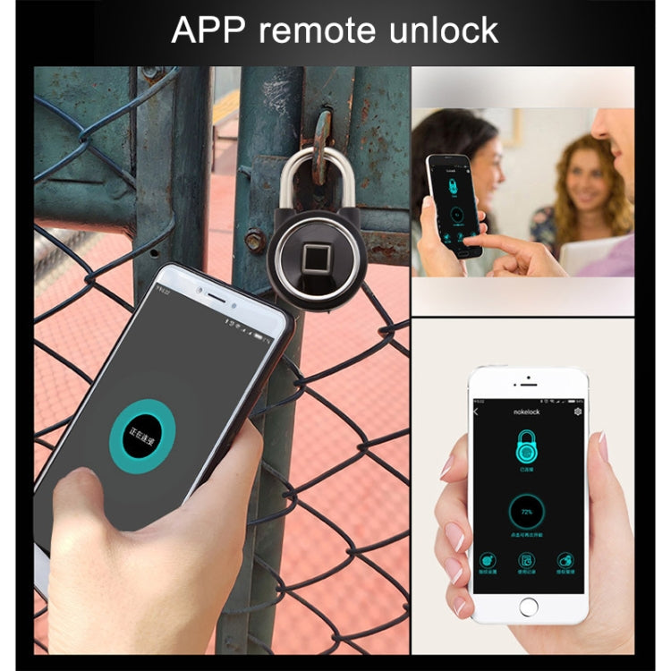 Waterproof Intelligent Bluetooth Fingerprint Padlock Remote Unlocking for iOS / Android(Blue) by bashfashion