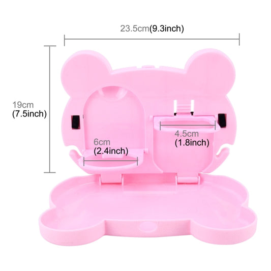 Cartoon Style Foldable Back Car Seat Drink Holder Back Seat Food Tray Storage Organizer Table(Pink) by bashfashion