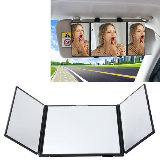 SHUNWEI Car Sun Visor Adjustable Mirror Car Makeup Sun-shading Vehicle Mounted Cosmetic Mirror Folding Vanity Mirror Triple Folding Car Interior Makeup Mirror Auto Supplies by SHUNWEI