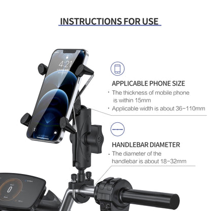 ZH-1558A1 Motorcycle Handlebar X-shape Aluminum Alloy Phone Holder by bashfashion
