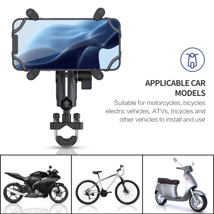 ZH-1558A1 Motorcycle Handlebar X-shape Aluminum Alloy Phone Holder by bashfashion