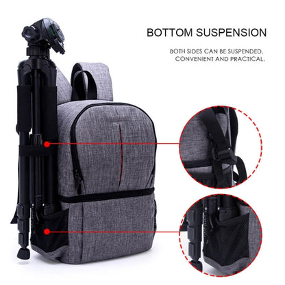 Multi-functional Waterproof Nylon Shoulder Backpack Padded Shockproof Camera Case Bag for Nikon Canon DSLR Cameras(Black) by bashfashion