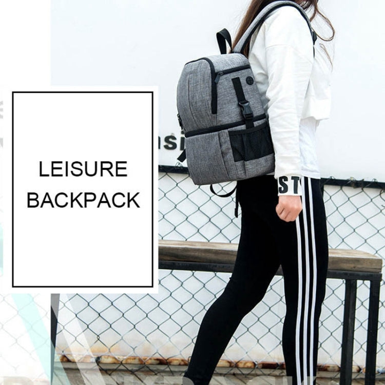 Multi-functional Waterproof Nylon Shoulder Backpack Padded Shockproof Camera Case Bag for Nikon Canon DSLR Cameras(Grey) by bashfashion