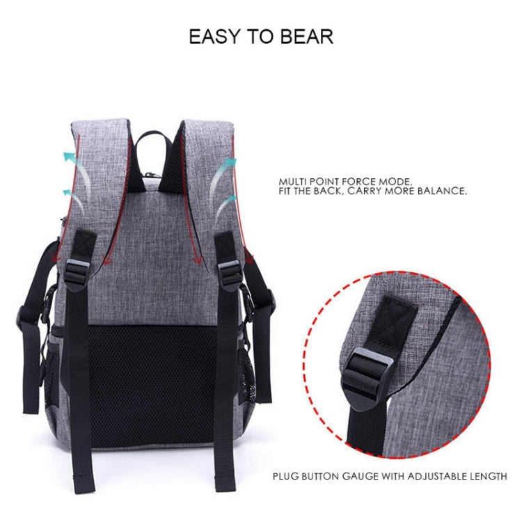 Multi-functional Waterproof Nylon Shoulder Backpack Padded Shockproof Camera Case Bag for Nikon Canon DSLR Cameras(Grey) by bashfashion