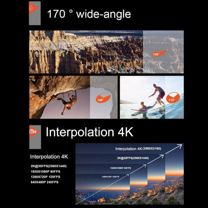 F60 2.0 inch Screen 170 Degrees Wide Angle WiFi Sport Action Camera Camcorder with Waterproof Housing Case, Support 64GB Micro SD Card(Black) by bashfashion