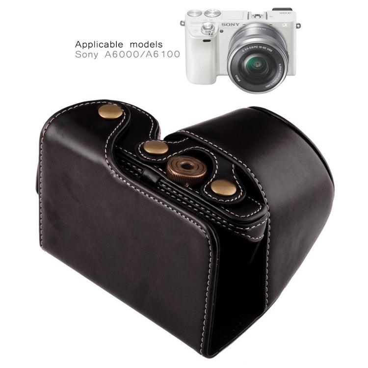 Full Body Camera PU Leather Case Bag with Strap for Sony A6000 / A6300 / Nex 6(Black) by bashfashion