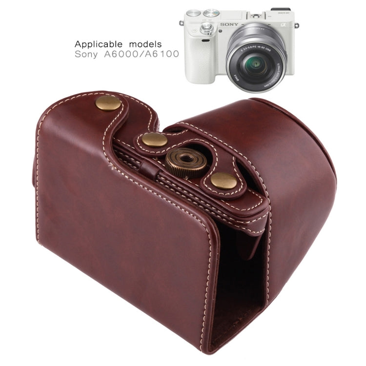 Full Body Camera PU Leather Case Bag with Strap for Sony A6000 / A6300 / Nex 6(Coffee) by bashfashion