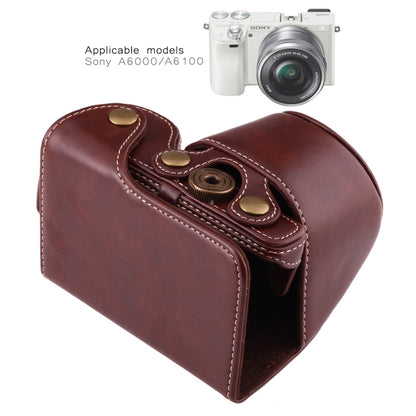 Full Body Camera PU Leather Case Bag with Strap for Sony A6000 / A6300 / Nex 6(Coffee) by bashfashion