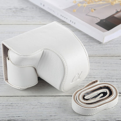 Full Body Camera PU Leather Case Bag with Strap for Sony A6000 / A6300 / Nex 6(White) by bashfashion