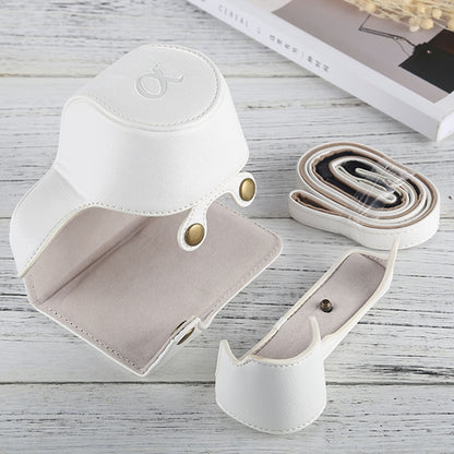 Full Body Camera PU Leather Case Bag with Strap for Sony A6000 / A6300 / Nex 6(White) by bashfashion