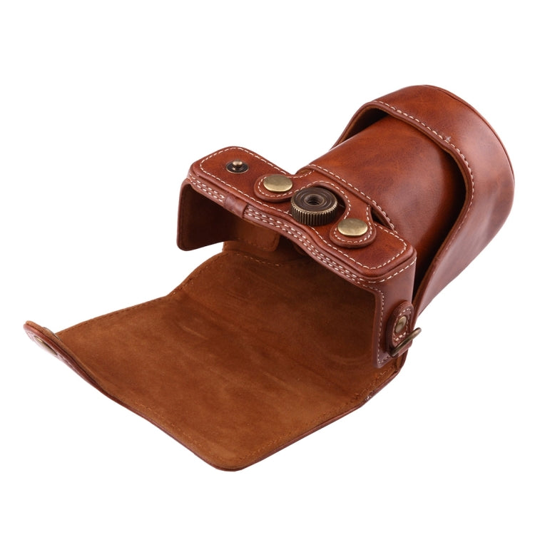 Full Body Camera PU Leather Case Bag with Strap for Canon EOS M10(Brown) by bashfashion