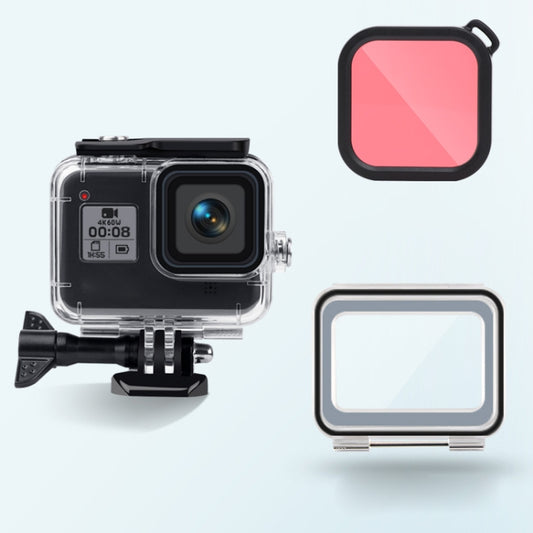 45m Waterproof Case + Touch Back Cover + Color Lens Filter for GoPro HERO8 Black (Pink) by bashfashion