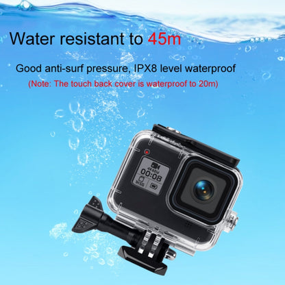 45m Waterproof Case + Touch Back Cover + Purple Red Pink Lens Filter for GoPro HERO8 Black by bashfashion
