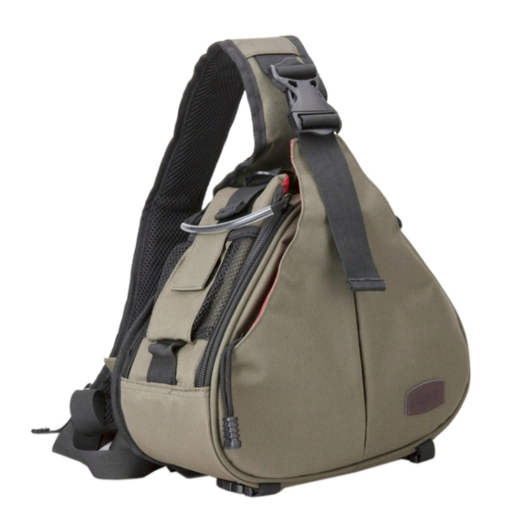 CADEN Triangle Shape Tscope Sling Shoulder Cross Digital Camera Bags Case Soft Bag with Rain Cover for Canon Nikon Sony K1, Size: 36*31*15cm(Army Green) by bashfashion