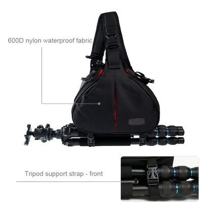 CADEN Triangle Shape Tscope Sling Shoulder Cross Digital Camera Bags Case Soft Bag with Rain Cover for Canon Nikon Sony K1, Size: 36*31*15cm(Army Green) by bashfashion