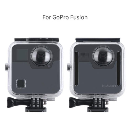 40m Waterproof Housing Protective Case for GoPro Fusion, with Buckle Basic Mount & Screw & Wrench by bashfashion